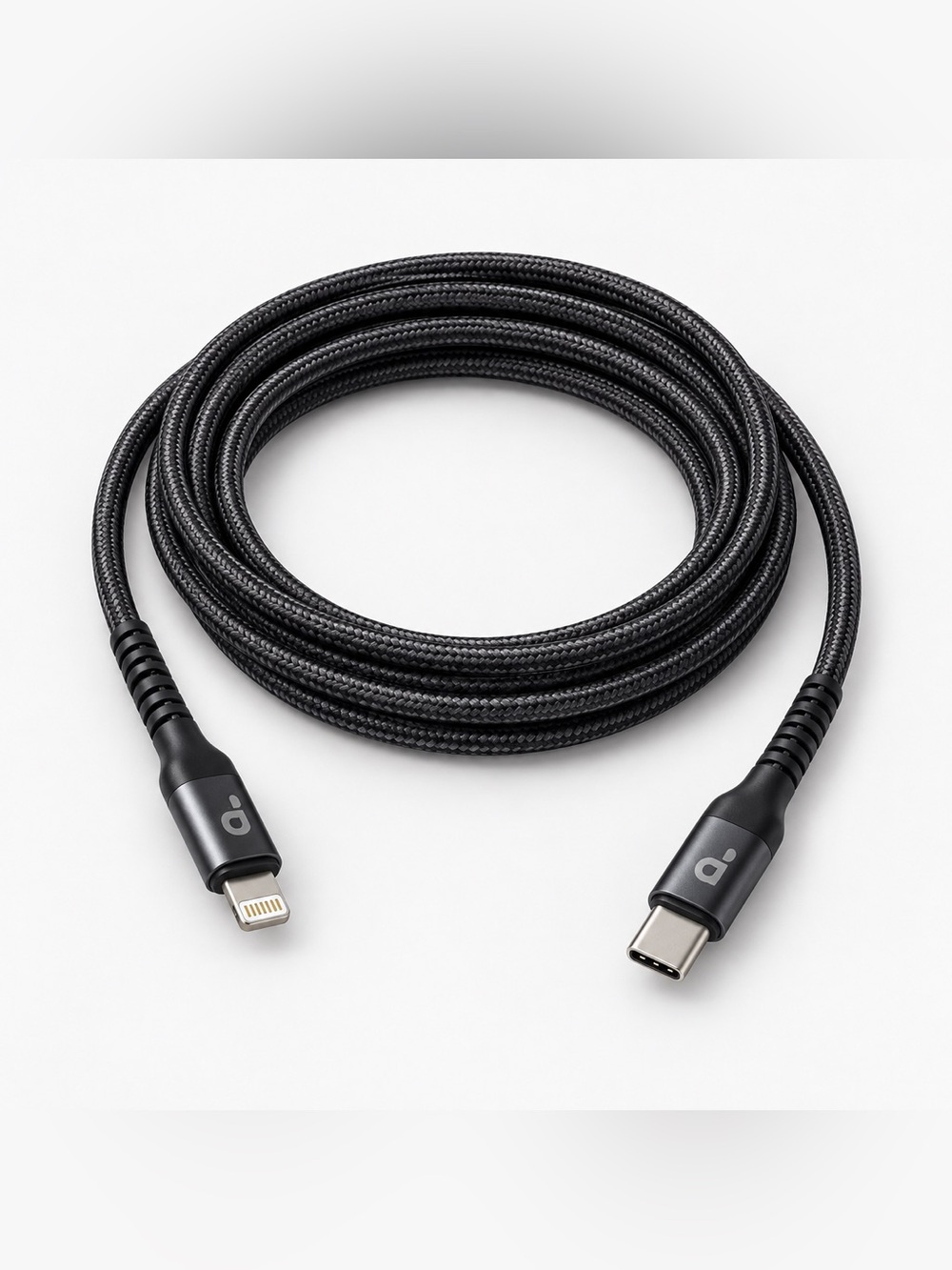 3M Braided USB-C to Lightning Charging Cable Black Extra Long 10FT